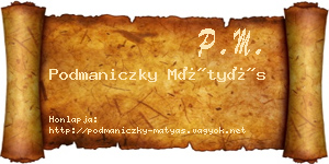 Podmaniczky Mátyás névjegykártya