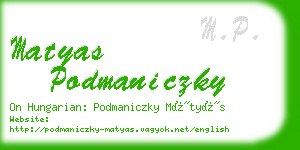 matyas podmaniczky business card